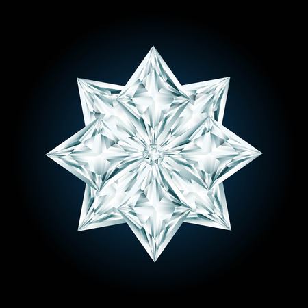 Diamond star on black backgroundのイラスト素材