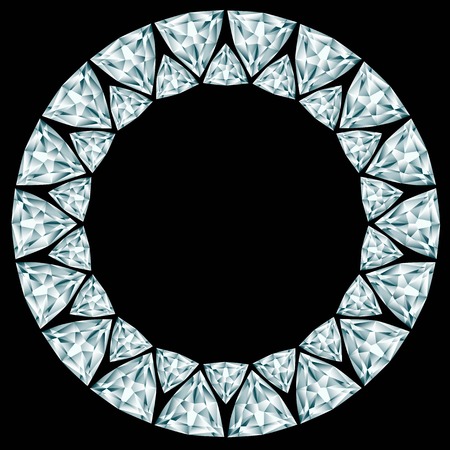 Diamond round frame on black backgroundのイラスト素材