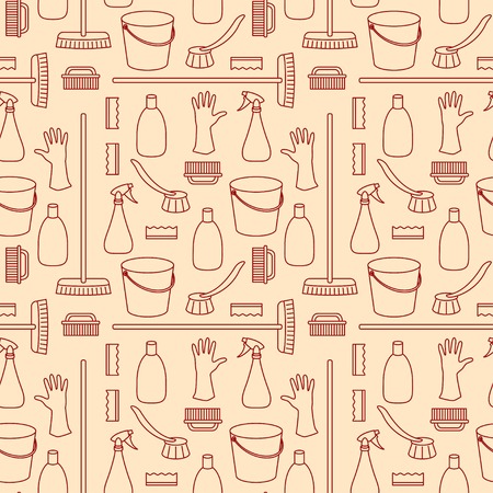 Seamless pattern made of household cleaning objectsのイラスト素材