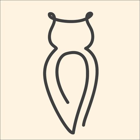 One line owl vector illustrationのイラスト素材