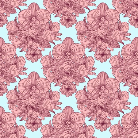 Seamless retro flower patternのイラスト素材