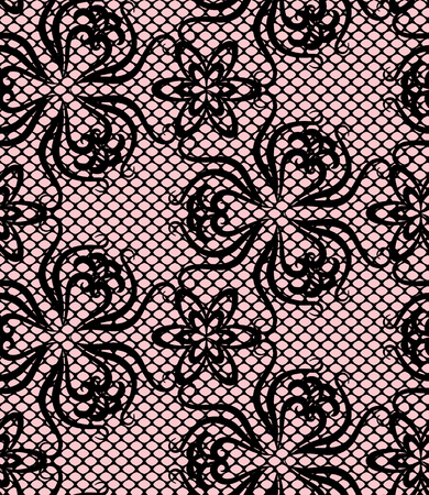 Seamless lace pattern on pink backgroundのイラスト素材