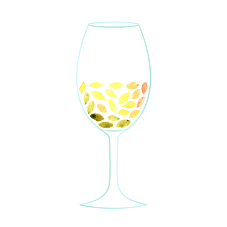 Glass of white wineのイラスト素材