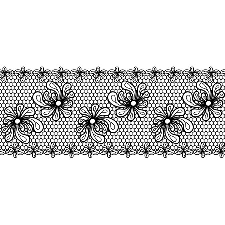 Decorative flower lacy border on white backgroundのイラスト素材