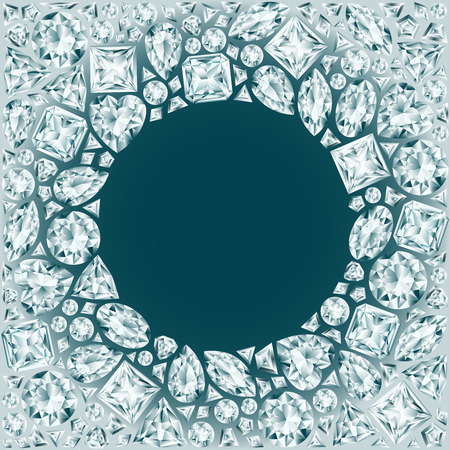 Round frame made of diamondsのイラスト素材