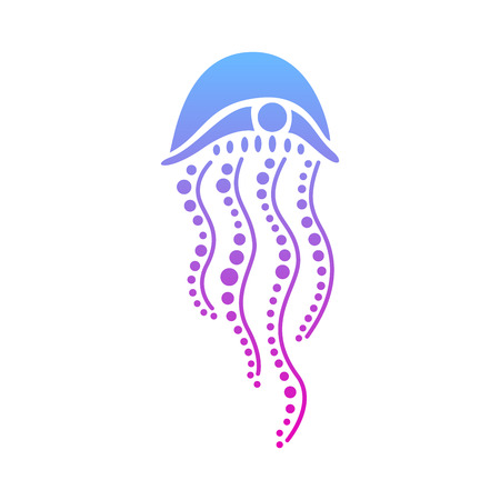 Jellyfish abstract vector illustration on white backgroundのイラスト素材