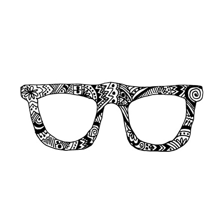 patterned glasses on white backgroundのイラスト素材