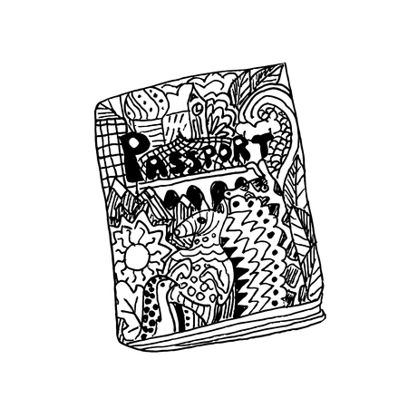 patterned on white backgroundのイラスト素材