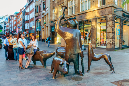Mumps and his pigs (Pig Herder Statue) Bremen, Germany, June 2010のeditorial素材