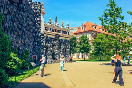The stalactite wall in Wallenstein Garden in Prague, Czech Republic. June 2010のeditorial素材