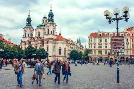 Old Town Square City Hall of Prague with Jan Hus Memorial, Czech Republic. June 2010.のeditorial素材