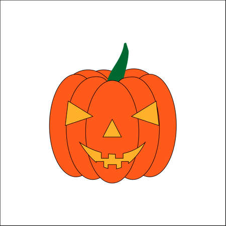 Halloween pumpkin with eyes cut out and grinのイラスト素材