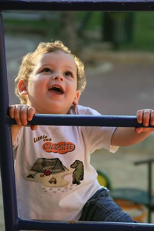 boy enjoys the playground