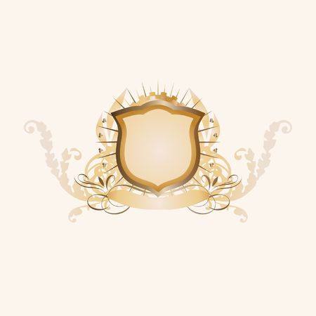 An heraldic shield or badge  ,  blank so you can add your own images.の写真素材