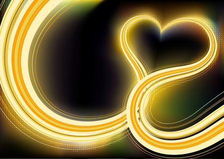 Vector illustrator of shiny lines crossing each other on heart shapeのイラスト素材