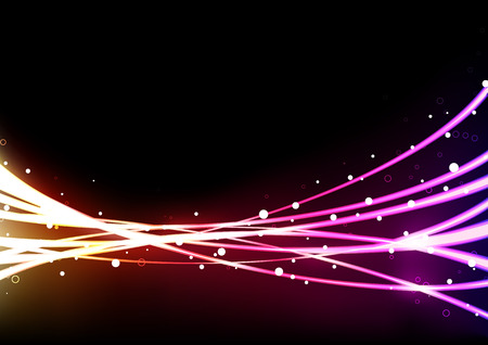 illustration of  futuristic abstract background resembling motion blurred neon light curves のイラスト素材