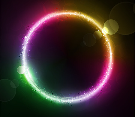 Vector illustration of color abstract background with blurred magic neon light circleのイラスト素材
