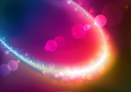 Vector illustration of red abstract background with blurred magic neon light curved line のイラスト素材