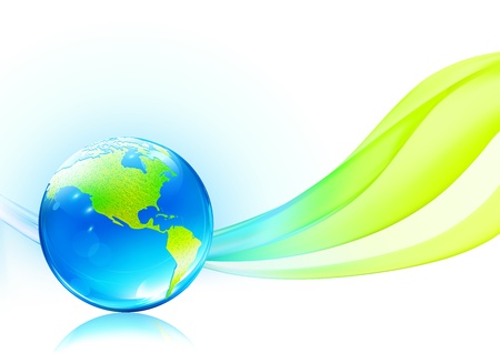 Vector illustration of abstract background with glossy earth globe  のイラスト素材