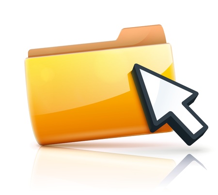 Vector illustration of yellow folder icon and arrow cursor のイラスト素材