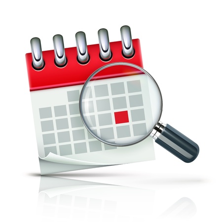 illustration of search concept with calendar icon and magnifying glassのイラスト素材