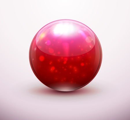 Vector illustration of red refracting Glass marbles/button sphere のイラスト素材