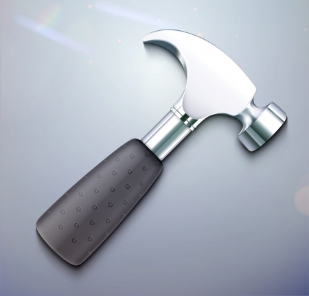 illustration of a single detailed hammer icon のイラスト素材