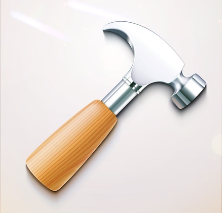 Vector illustration of a single detailed hammer icon のイラスト素材