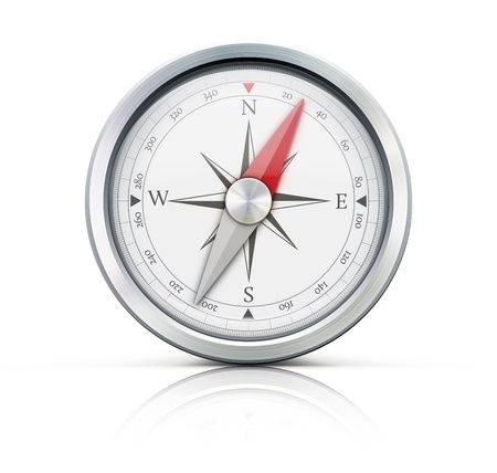  illustration of highly detailed compass isolated on a white background.のイラスト素材