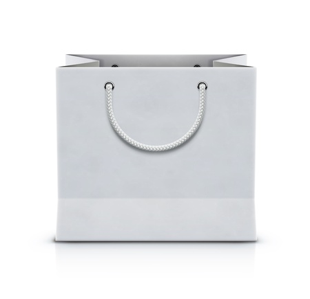 Vector illustration of white shopping paper bag isolated on white backgroundのイラスト素材