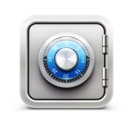 Vector illustration of security concept with metal safe iconのイラスト素材
