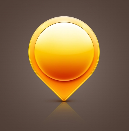  illustration of glossy orange map location pointer iconのイラスト素材