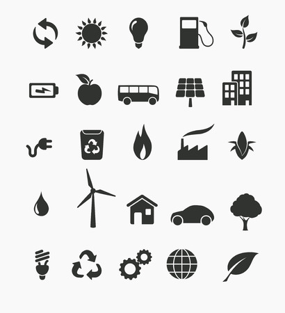 Vector illustration of renewable energy icon setのイラスト素材