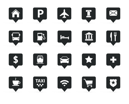 Vector navigation, direction, maps, traffic icons setのイラスト素材