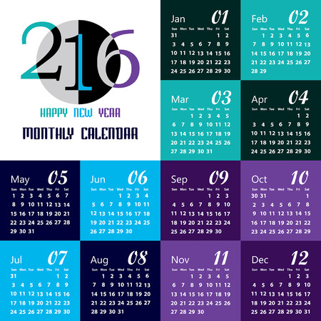 Vector - Calendar 2016 earth tone designのイラスト素材