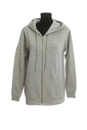 Gray Sports sweater, isolated on a white backgroundの写真素材