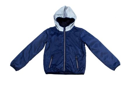 jacket, windbreaker, raincoat for a boy isolated on white backgroundの写真素材