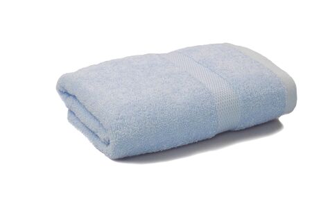 soft bath towel isolated on white backgroundの写真素材