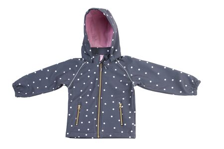 Children's jacket. jacket for girl isolated on white backgroundの写真素材