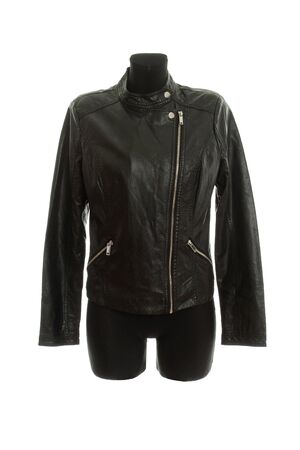 Leather Jacket. Isolated on white backgroundの写真素材