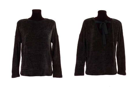 sweater front view and back view on a mannequinの写真素材