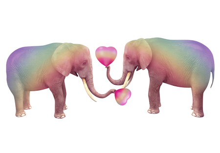 Two elephants in love. Illustrationの写真素材