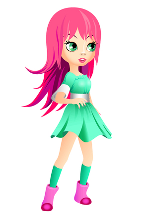 Dancing girl. Vector illustrationのイラスト素材