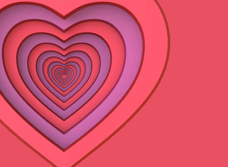 Red heart. Background for a greeting card. 3D render