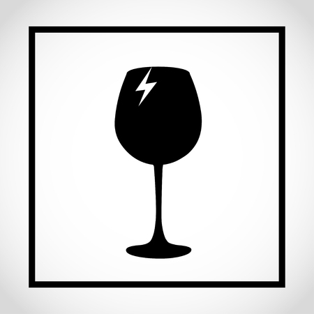 Fragile; handle with care, packaging label vector illustration on light background.のイラスト素材