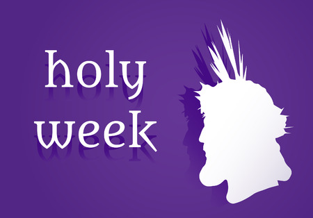 Vector drawing of silhouette of Jesus Christ and holy week textのイラスト素材