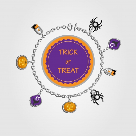 Halloween doodle with charm bracelet のイラスト素材