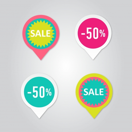 Stickers with sale messages のイラスト素材