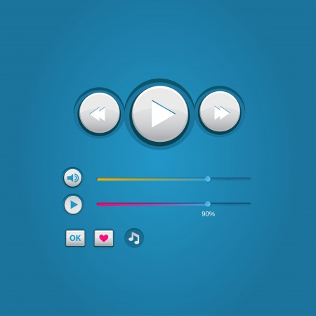 Media player setのイラスト素材