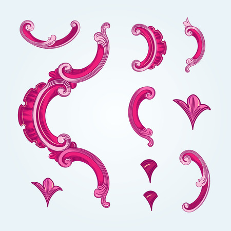 Vector element set with waves. Deco element for design.のイラスト素材